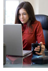 Lady Using Computer